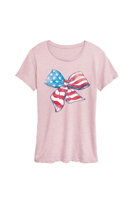 - American Flag Bow - Women's Short Sleeve Graphic T-Shirt