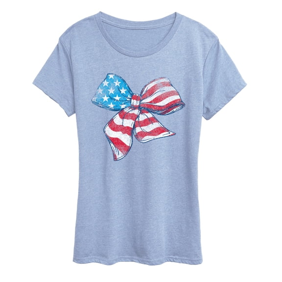 Instant Message - American Flag Bow - Women's Short Sleeve Graphic T-Shirt