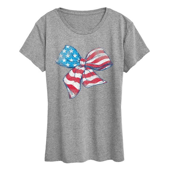 Instant Message - American Flag Bow - Women's Short Sleeve Graphic T-Shirt