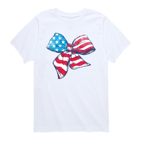 Instant Message - American Flag Bow - Youth Boys Short Sleeve Graphic T-Shirt