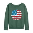 thumbnail image 1 of Instant Message - American Flag Sunflower  - Women's Lightweight French Terry Long Sleeve Shirt, 1 of 6