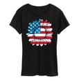 thumbnail image 1 of Instant Message - American Flag Sunflower  - Women's Short Sleeve Graphic T-Shirt, 1 of 6