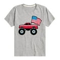 thumbnail image 1 of Instant Message - American Flag Truck - Toddler And Youth Short Sleeve T-Shirt, 1 of 6