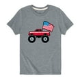 thumbnail image 1 of Instant Message - American Flag Truck - Toddler Short Sleeve T-Shirt, 1 of 4