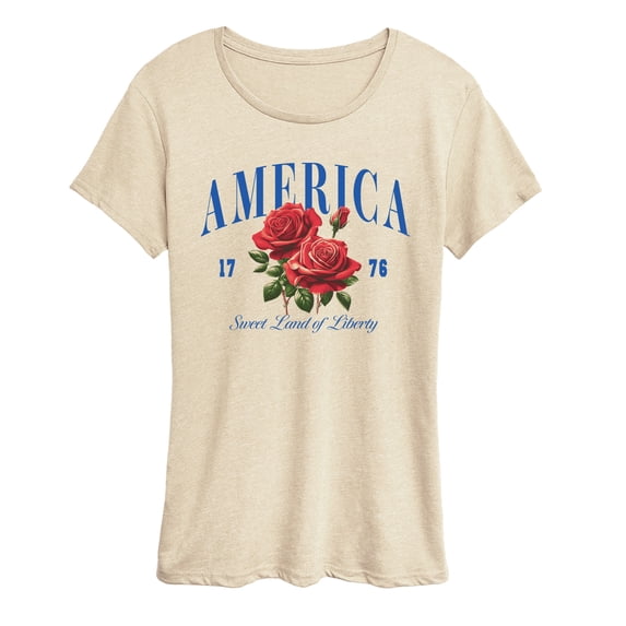 Instant Message - American Roses - Women's Short Sleeve Graphic T-Shirt