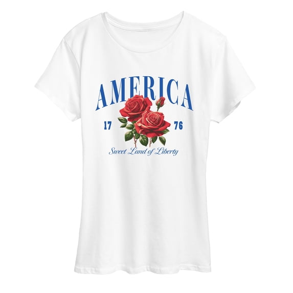 Instant Message - American Roses - Women's Short Sleeve Graphic T-Shirt