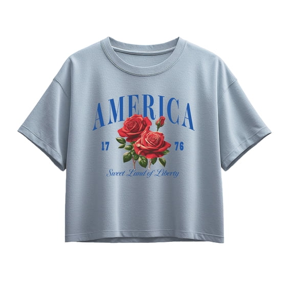 Instant Message - American Roses - Youth Girls Boxy T-Shirt