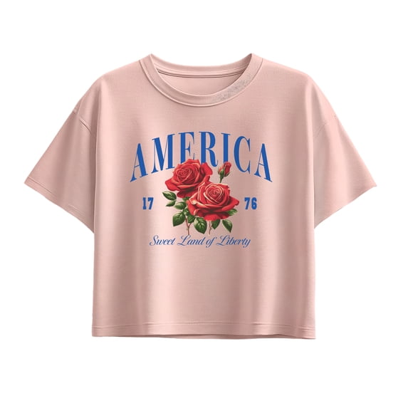 Instant Message - American Roses - Youth Girls Boxy T-Shirt
