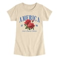 thumbnail image 1 of Instant Message - American Roses Fitted Short Sleeve Graphic T-Shirt, 1 of 5
