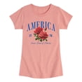 thumbnail image 1 of Instant Message - American Roses Fitted Short Sleeve Graphic T-Shirt, 1 of 5