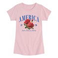 thumbnail image 1 of Instant Message - American Roses Fitted Short Sleeve Graphic T-Shirt, 1 of 5