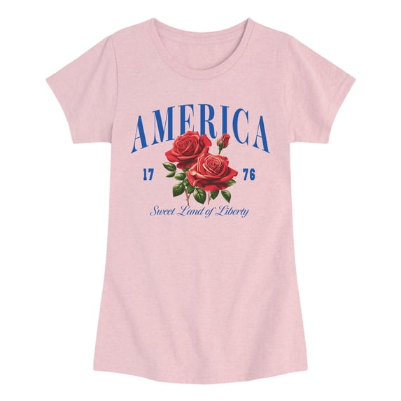 Instant Message - American Roses Fitted Short Sleeve Graphic T-Shirt