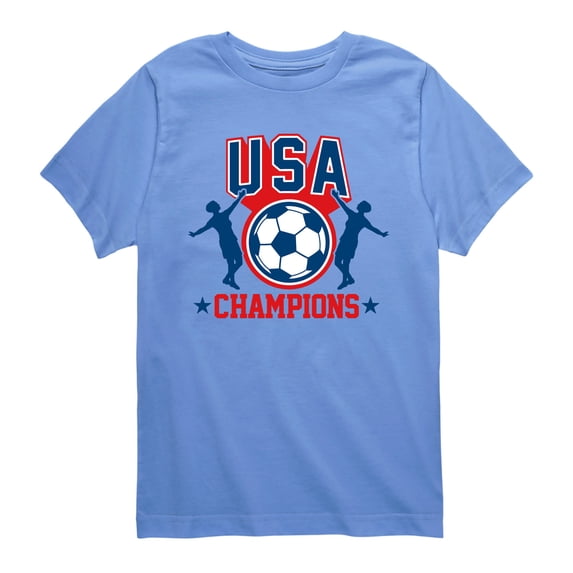 Instant Message - USA Soccer Champions - Youth Boys Short Sleeve Graphic T-Shirt