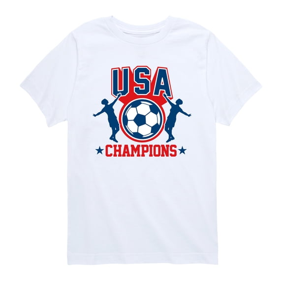 Instant Message - USA Soccer Champions - Youth Boys Short Sleeve Graphic T-Shirt
