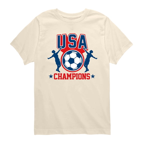 Instant Message - USA Soccer Champions - Youth Boys Short Sleeve Graphic T-Shirt