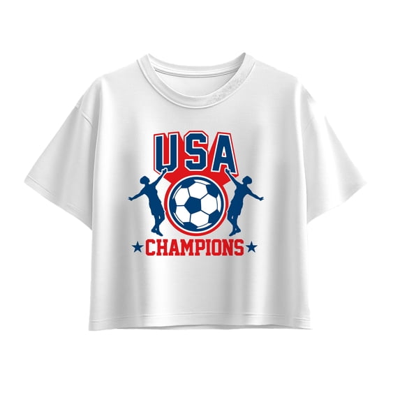Instant Message - USA Soccer Champions - Youth Girls Boxy T-Shirt