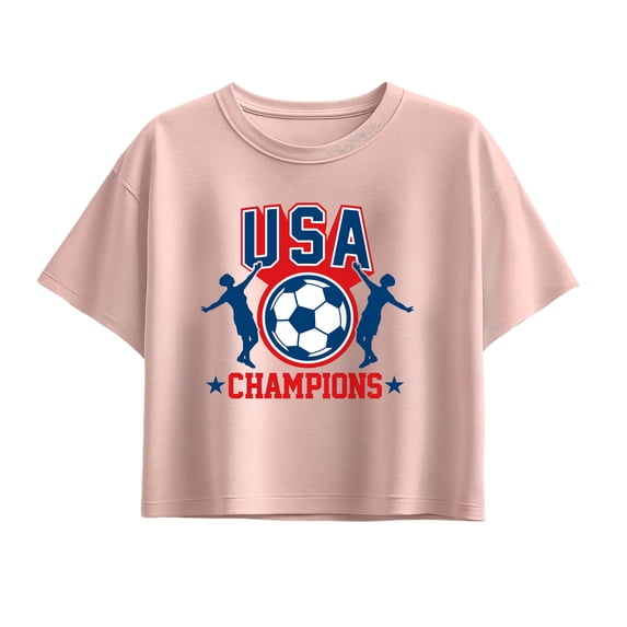 Instant Message - USA Soccer Champions - Youth Girls Boxy T-Shirt