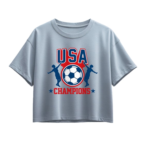Instant Message - USA Soccer Champions - Youth Girls Boxy T-Shirt