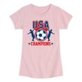 thumbnail image 1 of Instant Message - USA Soccer Champions - Youth Girls Fitted Short Sleeve T-Shirt, 1 of 5