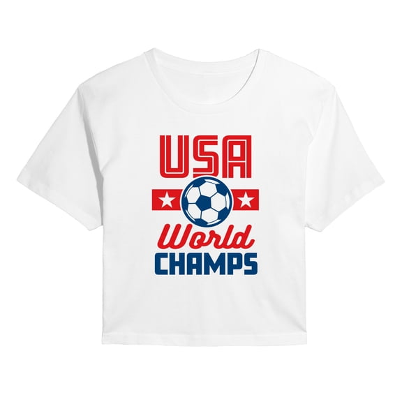 Instant Message - American Soccer World Champs Cropped Graphic T-Shirt