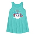 thumbnail image 1 of Instant Message - Americana - Axolotl Celebrating with Fireworks - Toddler & Youth Girls A-line Dress, 1 of 5