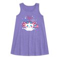 thumbnail image 1 of Instant Message - Americana - Axolotl Celebrating with Fireworks - Toddler & Youth Girls A-line Dress, 1 of 5
