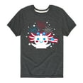 thumbnail image 1 of Instant Message - Americana - Axolotl Celebrating with Fireworks - Toddler & Youth Short Sleeve Graphic T-Shirt, 1 of 6