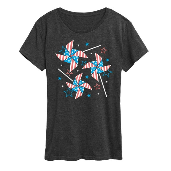Instant Message - Americana Pinwheels - Women's Short Sleeve Graphic T-Shirt