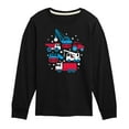 thumbnail image 1 of Instant Message - Americana - Red, White, & Blue Construction Trucks - Toddler & Youth Long Sleeve Graphic T-Shirt, 1 of 6