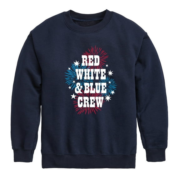 Instant Message - Americana - Red, White, & Blue Crew - Fireworks - Toddler & Youth Crewneck Fleece Sweatshirt