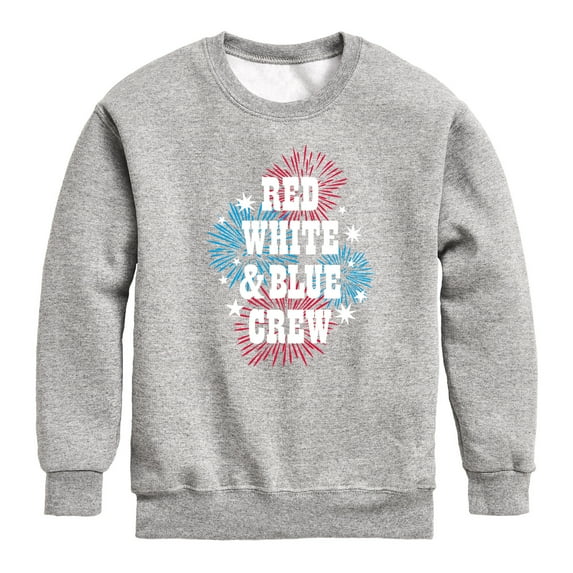Instant Message - Americana - Red, White, & Blue Crew - Fireworks - Toddler & Youth Crewneck Fleece Sweatshirt
