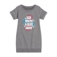thumbnail image 1 of Instant Message - Americana - Red, White, & Blue Crew - Fireworks - Toddler & Youth Girls Fleece Dress, 1 of 6