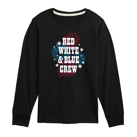 Instant Message - Americana - Red, White, & Blue Crew - Fireworks - Toddler & Youth Long Sleeve Graphic T-Shirt