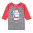 thumbnail image 1 of Instant Message - Americana - Red, White, & Blue Crew - Fireworks - Toddler & Youth Raglan Graphic T-Shirt, 1 of 7