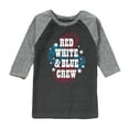 thumbnail image 1 of Instant Message - Americana - Red, White, & Blue Crew - Fireworks - Toddler & Youth Raglan Graphic T-Shirt, 1 of 7
