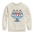 thumbnail image 1 of Instant Message - Americana - Red, White, & Blue Ice Cream Sundae - Toddler & Youth Crewneck Fleece Sweatshirt, 1 of 6