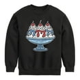 thumbnail image 1 of Instant Message - Americana - Red, White, & Blue Ice Cream Sundae - Toddler & Youth Crewneck Fleece Sweatshirt, 1 of 6