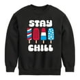 thumbnail image 1 of Instant Message - Americana - Stay Chill Patriotic Popsicles - Toddler & Youth Crewneck Fleece Sweatshirt, 1 of 6
