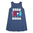 thumbnail image 1 of Instant Message - Americana - Stay Chill Patriotic Popsicles - Toddler & Youth Girls A-line Dress, 1 of 6