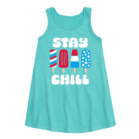 Instant Message - Americana - Stay Chill Patriotic Popsicles - Toddler & Youth Girls A-line Dress