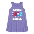 thumbnail image 1 of Instant Message - Americana - Stay Chill Patriotic Popsicles - Toddler & Youth Girls A-line Dress, 1 of 5