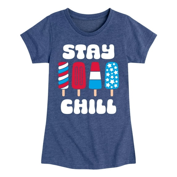 Instant Message - Americana - Stay Chill Patriotic Popsicles - Toddler & Youth Girls Short Sleeve Graphic T-Shirt
