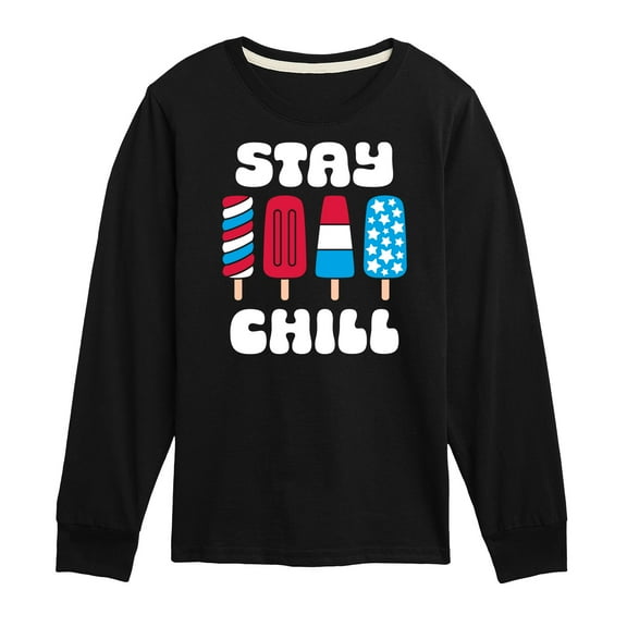 Instant Message - Americana - Stay Chill Patriotic Popsicles - Toddler & Youth Long Sleeve Graphic T-Shirt