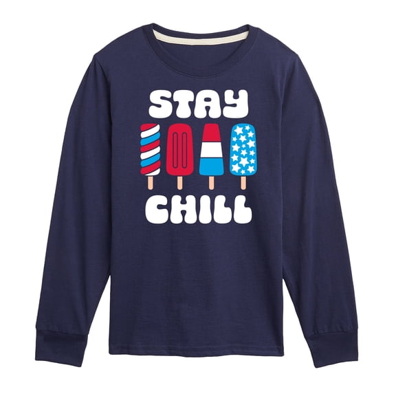Instant Message - Americana - Stay Chill Patriotic Popsicles - Toddler & Youth Long Sleeve Graphic T-Shirt