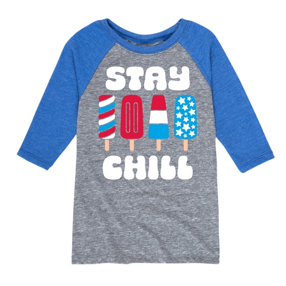 Instant Message - Americana - Stay Chill Patriotic Popsicles - Toddler & Youth Raglan Graphic T-Shirt