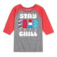 thumbnail image 1 of Instant Message - Americana - Stay Chill Patriotic Popsicles - Toddler & Youth Raglan Graphic T-Shirt, 1 of 7