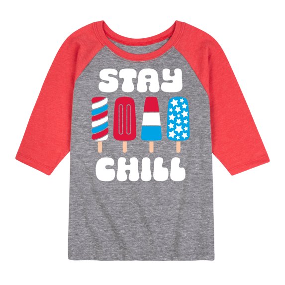 Instant Message - Americana - Stay Chill Patriotic Popsicles - Toddler & Youth Raglan Graphic T-Shirt