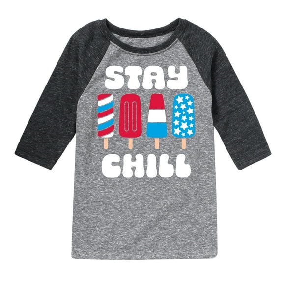 Instant Message - Americana - Stay Chill Patriotic Popsicles - Toddler & Youth Raglan Graphic T-Shirt