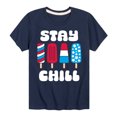 thumbnail image 1 of Instant Message - Americana - Stay Chill Patriotic Popsicles - Toddler & Youth Short Sleeve Graphic T-Shirt, 1 of 6
