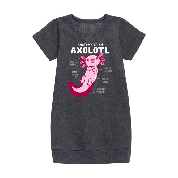 Instant Message - Anatomy Of An Axolotl - Toddler And Youth Girls Fleece Dress